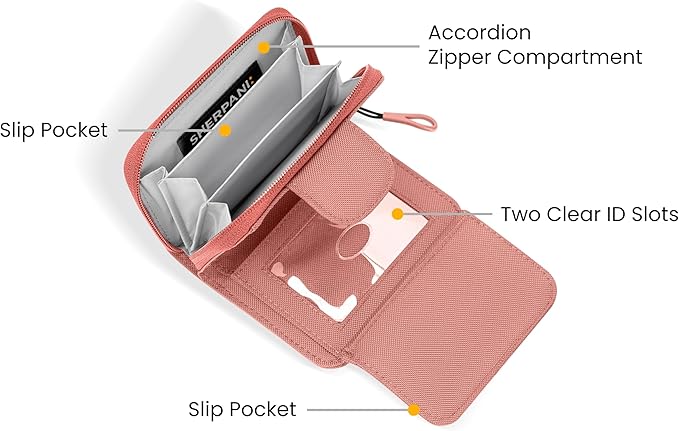 Sherpani Barcelona, Nylon Bifold Zipper Pocket Wallet for Women, Travel Bag, RFID Protection