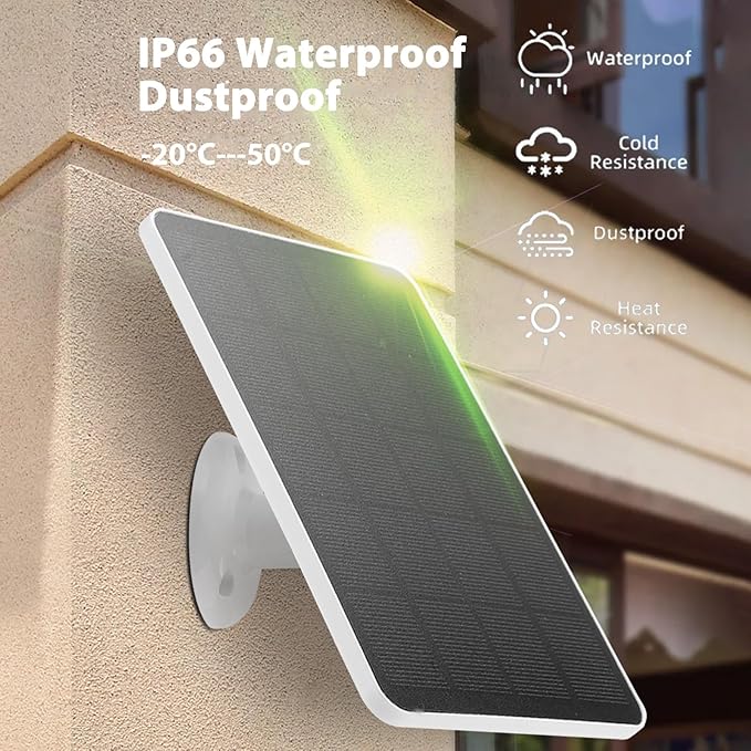 4 Pack Solar Panels for Outdoor Camera Micro USB & USB-C Solar Panel Charger, 5V 6W 4W 3W Solar Panel for Security Camera Fit for Wyze Cam V1 V2 Outdoor,Arlo Essential,Simplisafe,Eufy Cameras