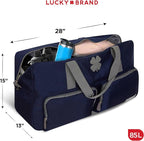 Lucky Travel Duffel Bags 85L, Gym Bag, Travel Bag & Large Duffle Bag for Men, Foldable Overnight Weekender Bags for Women & Men with Adjustable Shoulder Strap, Navy