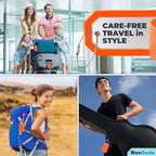 BlueCosto - Luggage Tags - Large, Orange, 5 PK - PVC Suitcase Tags w/Privacy Cover & Stainless Steel Wire Loops - Personalized Baggage Identifiers for Travel - Backpack Name Labels