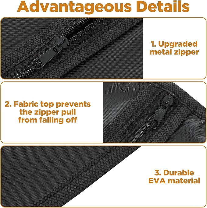 8 Pack Garment Bags for Hanging Clothes, 40 inch Washable Suit Bags for Closet Storage and Travel with Clear Window, Garment Bag for Travel and Storage, Black