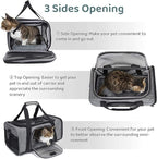Wakytu Airline Approved Pet Carrier, TSA Approved Soft Sided Travel Bag for Small Dogs and Cats, 5 Mesh Windows & Padded Shoulder Strap for Plane Underseat, 17.7"x11"x8.3"