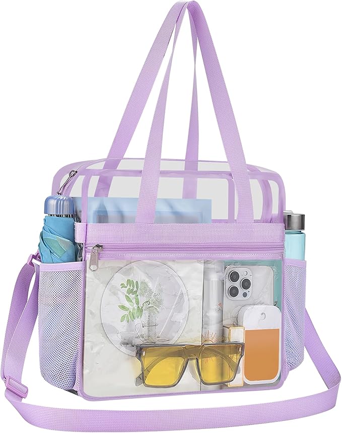 USPECLARE Clear Bag for Stadium Events,Transparent Bag for Work Sports Games Concerts Travel Gym
