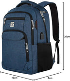 Volher 17 Inch Laptop Backpack, Business Anti Theft Slim Durable Laptops Backpack, Water Resistant College Computer Bag Gifts for Men & Women Fits 15.6 Inch Notebook-Blue