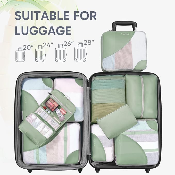 10 Set Packing Cubes for Travel, Gifts for Women Mom,Anti-Tearing Suitcase Organizer,OlarHike Vacation Essentials & Accessories for Cruise Ship