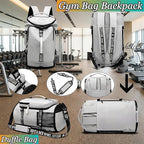 Gym Duffle Bag Backpack with Shoe Compartment,4 ways Travel Backpack for Women and Men,Multi-Functional Weekender bag with Waterproof Layer&Laptop Compartment for Fitness, Travel,Camping