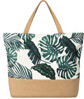 Trifabricy Beach Bag for Women, Large Beach Tote Bags with Zipper, Woven Straw Tote Waterproof, Swim Gym Shopping Travel Bag