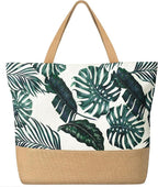 Trifabricy Beach Bag for Women, Large Beach Tote Bags with Zipper, Woven Straw Tote Waterproof, Swim Gym Shopping Travel Bag