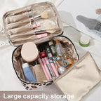 Queboom Travel Makeup Bag Cosmetic Bag Makeup Bag Toiletry bag for women and men (Pink Leopard)