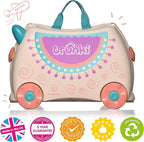 Trunki Hand Luggage and Children's Suitcase for Sitting On | Children's Risen Gift for Girls and Boys | Trolley, Pink
