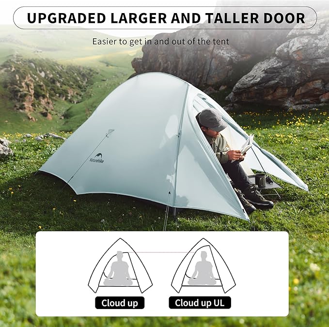 Naturehike Cloud Up Tent, Lightweight Backpacking Tents, Waterproof Ultralight Tent for Camping Hiking Backpacking