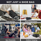 Shoe Bags for Travel, 4 Pack Extra Durable Travel Shoe Bags for Storage and Packing, Reusable Water-proof Shoe Bag with Smooth Zipper, Portable Travel Essentials
