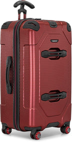 Traveler's Choice Maxporter II Polycarbonate Hardside Trunk with Spinner Wheels, Red, 28-Inch Medium Trunk