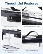 BAGSMART TSA Approved Toiletry Bag, 2 Pack Clear Makeup Cosmetic Bag Organizer, Quart Size Travel Bag for Toiletries, Carry-on Travel Accessories Essentials, Pink-2pcs