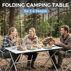 KingCamp Camping Table Roll up Aluminum Folding Table Lightweight Large Portable Foldable Camp Table for Picnic Camping Barbecue Backyard Beach Tailgate Indoor Outdoor, 4-6 Person, Support 176lbs