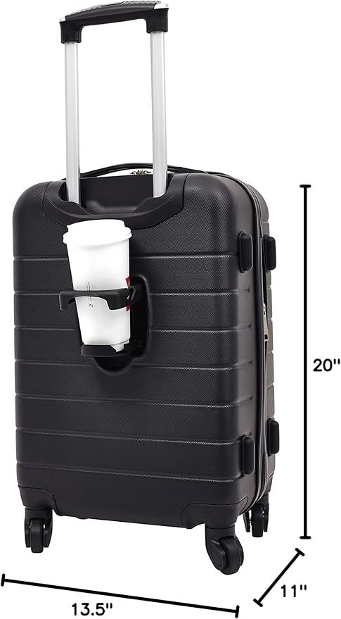 Wrangler Smart Spinner Hardside Luggage, 2 Piece Set, Black