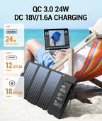 BLAVOR 10W Plus 30W Solar Charger, Foldable Solar Panel for Camping, IPX4 Waterproof, Solar Battery Charger Compatible with Solar Generators, Phones, Tablets