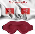 Sleep Eye Mask for Men Women, Sleeping Mask for Side Sleeper, Travel Blackout Night Blindfold Eye Shade Cover with Adjustable Strap (Red)