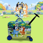 Fast Forward 18" Bluey Kids Ride On Luggage-HardShell Rolling Travel Suitcase-Lightweight Ride On Suitcase For Kids