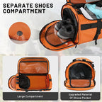 MIER Large Duffle Backpack Sports Gym Bag with Shoe Compartment, Heavy Duty and Water Resistant, Orange, 45L