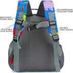 FlowFly Kids Backpack for Toddler Boys Girls, Simple Lightweight Bookbag for Daycare Kindergarten Elementary School Travel, Small Modern Bag (Medium 15''), Clear
