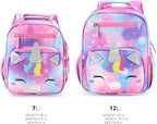 mibasies Girls Backpack for Elementary School, Kids Backpack for Girls 5-8 Unicorn Bangs