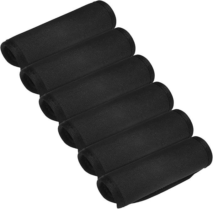 Luggage Handle Wrap [6PCS] - Neoprene Luggage Identifiers Use for Suitcases & Carry on & Travel Accessories - [Black-6IN/15CM] Comfort Grip Handle Cover