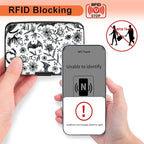 Mayski Credit Card Holder, RFID Blocking, Aluminum Alloy Hard Case, Small Mini Business Metal Wallet for Women Men, Bat