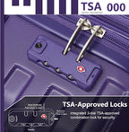6 Piece Luggage Sets with Bags, Lightweight Expandable Checked Luggage Sets, Hardshell ABS Spinner Wheels Carry on Suitcase with TSA Lock, for Travel, Women Men (Purple, 18/20/24/28inch+2bags)