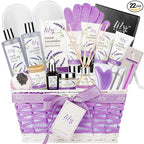 Gifts for Women, Spa Gift Basket for Women, Mother's Day Gift Basket for Mom - 22 Piece Lavender Bath and Body Skin Care Set for Women, Spa Kit | Birthday Gifts, Valentines Day Gift, Christmas Gift
