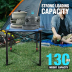 VILLEY Folding Camping Square Table with Carry Bag, Lightweight Aluminum Adjustable Square Table for Outdoor, Camping, Picnic, Backyards, BBQ, Medium