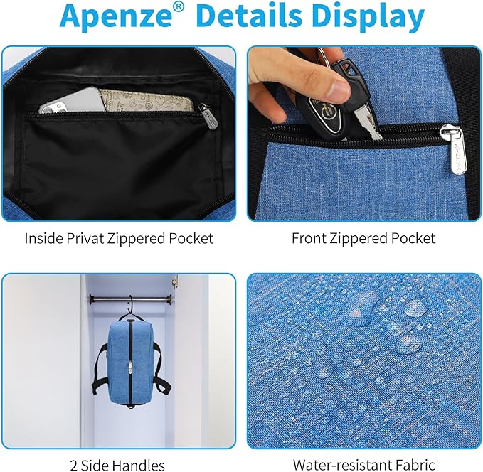 Apenze Small Gym Bag 14 inch lightweight Carry On Mini Duffel Bag for Travel Sport - Denim Blue