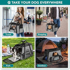 PetAmi Airline Approved Pet Carrier for Cats & Small Dogs, Soft Sided TSA Travel Carrier Bag Sherpa Bed, Breathable Mesh Ventilation, Collapsible Bowl, Fit Under Seat, Up to 18 lbs, Small Heather Gray