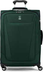 Travelpro Maxlite 5 Softside Expandable Luggage with 4 Spinner Wheels, Lightweight Suitcase, Men and Women, Forest Green, Checked-Medium 25-Inch