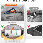 Fanny Pack for Women Men, Water-Resistant Travel Waist Pack with RFID Blocking, Wide Opening Crossbody Belt Bag for Phone, Passport, Small Hip Pack for Running, Hiking, Workout（Ginger）