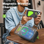 P05 Portable Charger, Magnetic Power Bank, Small Wireless PowerBank, Battery Pack 20000mAh Travel Essentials Fast Charging With Built in Cable, Foldable Wall Plug for iPhone,Samsung,Andriod