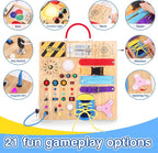 Grarain Busy Board for Toddlers - Montessori Educational Toy for 1-3 Year Old Boys & Girls | Travel-Friendly Sensory Learning Activity | Ideal for Kids with Autism(Busy Board v3)