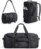 BAGSMART 4-IN-1 Duffle Bag for Travel, 40L Travel Bag Gym Duffle, TSA Carry on Backpack with Shoes Compartment & Wet Pocket, Water-resistant Workout Duffel, Black