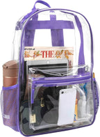 Trail maker Clear Backpack Heavy Duty with Padded Straps, Side Pockets for Kids, Boys, Girls, School, Stadium Approved Events
