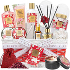 Gifts for Women, 17Pcs Mothers Day Gift Basket for Mom - Rose Bath and Body Spa Gift Basket, Skin Care Set for Women | Relaxing Care Kit for Christmas, Birthday, Valentines Day, Anniversary Gifts