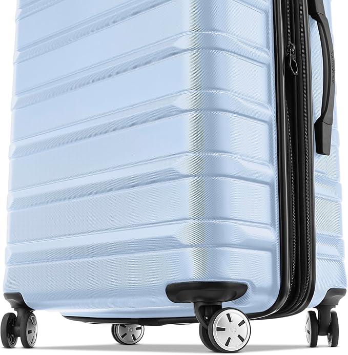 Samsonite Omni 2 Hardside 2 Piece Set - Includes Global Carry-On & Large Checked Suitcases - 360° Dual Spinner Wheels - Integrated TSA Lock & Expansion - Amazon Exclusive - Pale Blue