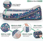 6 Set Compression Packing Cubes for Travel Essentials,Compressible Expandable Packing Cubes for Suitcase,OlarHike Luggage Organizer Bags for Travel(Dark Blue Floral)