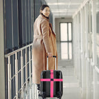 Luggage Straps for Suitcases TSA Approved Travel Belt 4 Pack by Chelmon (Rose Red)