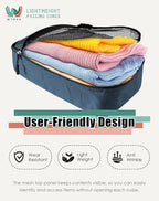 WTREE 4-Piece Packing Cubes Travel Accessories Set for Suitcases - Luggage Organizer Bags with Double Zipper - Mesh Top - Medium - Dark Blue