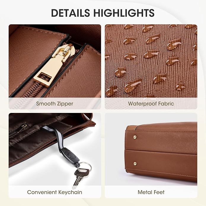 RAINSMORE Laptop Tote Bag for Women 15.6 Inch Large Women Work Bags Waterproof Business Office Teacher Bag Computer Briefcase