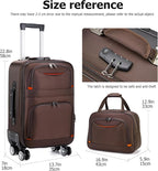 feilario 20in 2 Piece Softside Business Luggage Sets Waterproof Carry On Luggage Suitcase with Double Spinner Wheels