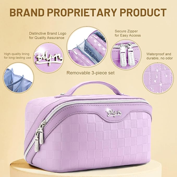 BOYATU Travel Makeup Bag for Women: Large Capacity Cosmetic Bags Organizer, Waterproof Toiletry Make up Case Gift for Her Girlfriend Best Friend Mom on Birthday Christmas Mother's Day