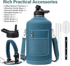 DYSANKY 1 Gallon Water Bottle Insulated | Thickened Stainless Steel Vacuum Metal Water Jug | Portable Sports Large for Gym and Hiking with Straw, Carrier Bag, Handle Strap | BPA-Free 128 oz