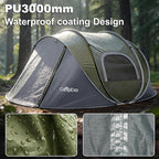 Camping Tent, Pop Up Instant Tent for 2-3 Person, Sets Up in Just Seconds, Waterproof Durable Tent with Carry Bag for Camping Hiking Outdoor