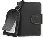 ALLIVE Passport Holder with Luggage Tag, Genuine Leather Passport Holder with AirTag Hidden Pocket, RFID Blocking Travel Wallet for Women & Men, Premium Gift Box, Ready to Gift – Gift Set (Black)